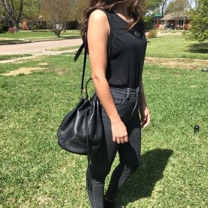 Madewell Black Drawstring Purse